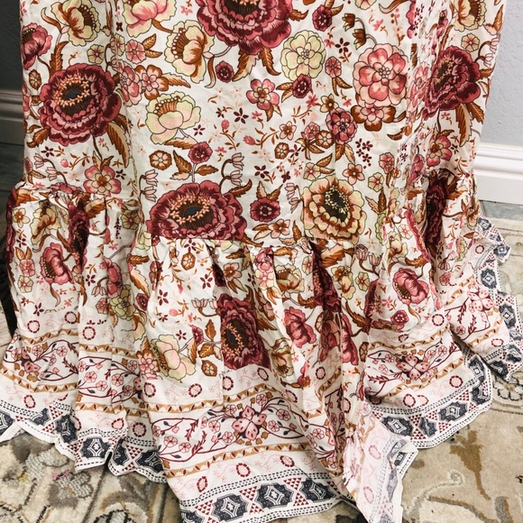 NWT BLUSH PINK AND CREAM FLORAL WRAP MAXI DRESS - Picture 4 of 7